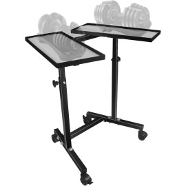 FEBTECH Adjustable Dumbbell Weight Rack Stand With Wheels  – 4 Height Level