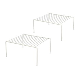 Greenbrier Kitchen Cabinet Shelf Storage Organizer Rack, Set of 2 - White, Steel Wire Rack, Space Efficient, Easy to Clean, 10'L x 6'H x 7'D