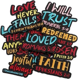 Religious Iron on Patches, Bible Verse Embroidered Appliques for Clothes