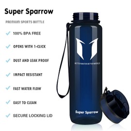 Super Sparrow Drinking Bottle - Tritan Water Bottle - 350 ml & 500 ml & 750 ml & 1000 ml - BPA-Free - Ideal Sports Bottle - Quick Water Flow, Sport, Water, Bike