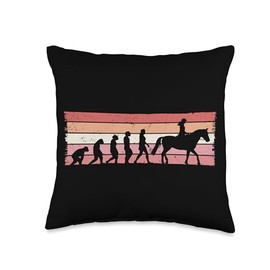 Horseback Riding Boots Horse Riding Girls Women Riding Retro Horse Lover Evolution Rider Girls Women Throw Pillow, 16x16, Multicolor