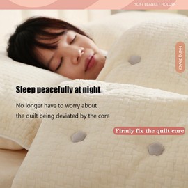 24 Pieces of Double-Sided Cotton Hook Quilt Fixer with Hook Device Use as Duvet Donuts Curtain or Drape Pins or to Secure Upholstery (24, Flower & Gray)