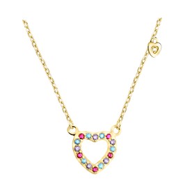 Sofia Milani - Women's Necklace 925 Silver - Gold Plated with Zirconia Stone - Heart Pendant - N0653