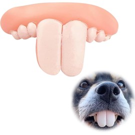 Gammaeon Funny Dog Teeth Braces Costume with White Fake Teeth – Safe Christmas Chew Toy for Dogs, Durable Natural Rubber Puppy Chew Toy, Holiday Dress-Up Pet Accessories and Gifts