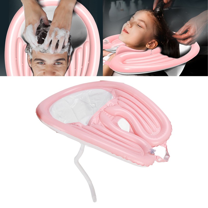 Inflatable Shampoo Bowl Foldable Hair Washing Sink with Detachable Drain