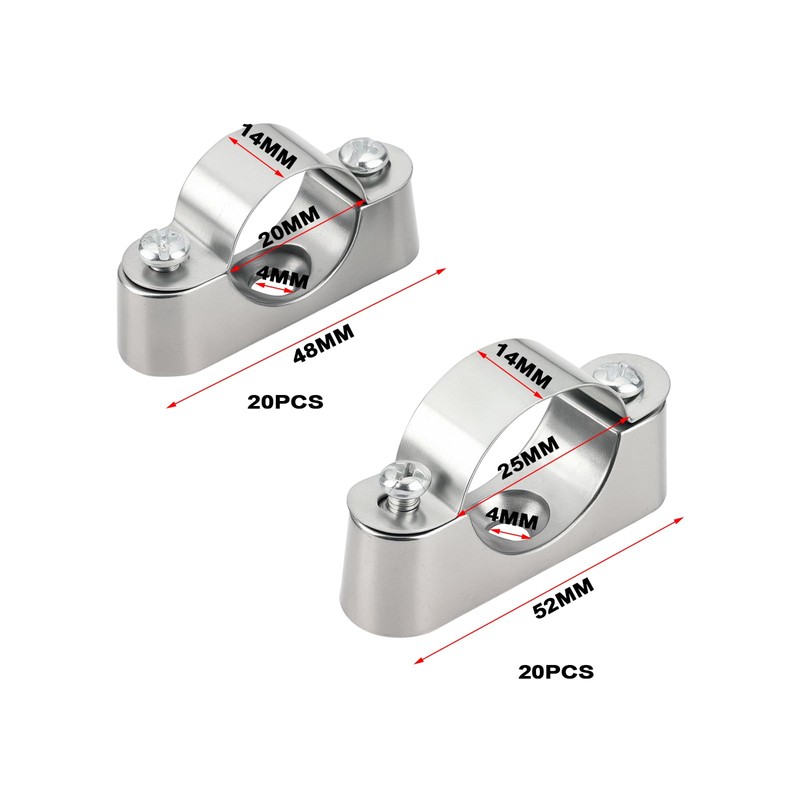 VGOL 40Pcs Pipe Support Pipe Bracket Clamp Saddle Clip Wall