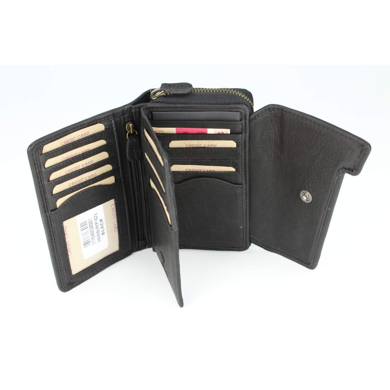 High-quality vintage leather women's purse, thick and compact wallet made