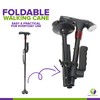 Premium Travel Lightweight Folding Walking Cane with LED Flashlight -