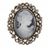 Jana Winkle Vintage Queen Cameo Crystal Brooch Pins Women in