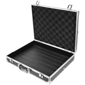 SUPVOX Aluminum Hard Case Briefcase: 14.5 Inch Lockable Carrying Case with DIY Customized Pluck Foam Interior - Portable Hard Suitcase, Secure Storage for Electronics, Tools, and Valuables