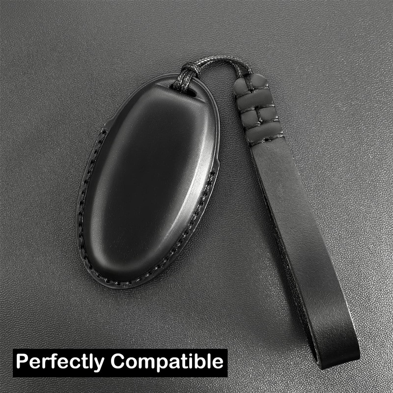 Yonmcfn Key fob Cover Genuine Leather with Keychain,Leather Key Case