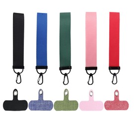 Leadigol 5 Pack Phone Lanyard, Phone Hand Wrist Lanyard Strap with 5 Pcs Cellphone Lanyard Tether Tab,Phone Lanyard Canvas Tether Tab,Universal Cell Phone Wrist Strap with Tether Tab