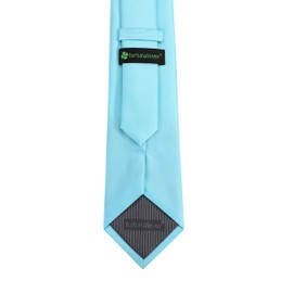Fortunatever corbata de color sólido para hombre, delgada y formal con varios colores + bolsillo cuadrado (2.36 pulgadas y 3.35 pulgadas), Azul (Sky Blue), 3.35'' Width