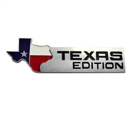 OnlyYou.X Texas Edition Emblem Texas Edition Badge Conjoined Decal Sticker for Universal Pickup 1 Piece Metal Black Chrome