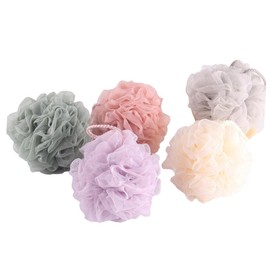 Healvian 5pcs Large Mesh Shower for Boy Girl and Adults Green Khaki Beige Bath Strings for Easy Hanging and Bubble Creation Pe Material