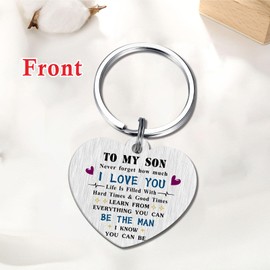 ABBNT Keyring for Son, Inspirational Keychain Gift for Son from Mom or Dad, Gifts for Son Birthday, Graduation, or Christmas