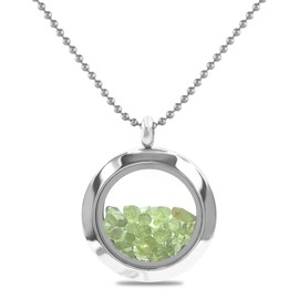 Starborn Peridot Gemstone Stainless Steel Window Pendant