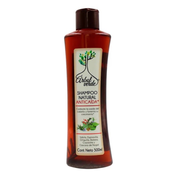 Shampoo Natural Anticaída Cabello Árbol Verde 500ml