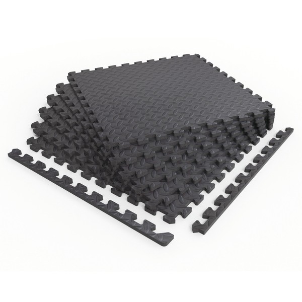 Norsk Foam Floor Gym Mats with Interlocking Tiles, .47" Thick,