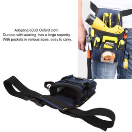 Electrician Tool Pouch, Heavy Duty Oxford Tool Belt Pouch with Adjustable Belt Waist Tool Bag Mini Organizer Pocket, Gardening Tool Waist Bag Belt, for Electrician Worker Carpenter