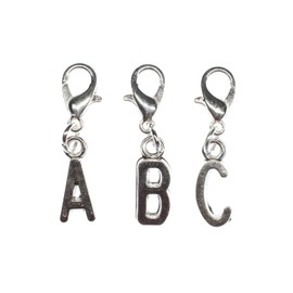 Miniblings Chosse a Letter Initial Charm Pendant Name Initials Silver Plated ABC, Letter:M