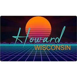 Howard Wisconsin 2 X 1.25-Inch Vinyl Decal Stiker Retro Neon Design