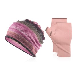 LSYYSL 1 Warm Toe Hat And 1 Pair Of Warm Open-Toe Gloves, Winter Warmth Supplies, Elastic Windproof Hood, Soft Knitted Hat