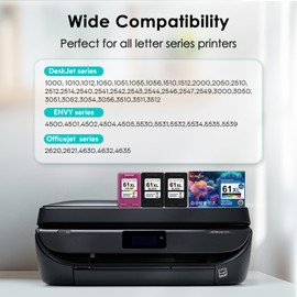 Eco Victor 61XL Ink Cartridge Black Color Combo Pack (3-Pack) Replacement for HP Ink 61 XL HP61XL HP61 for 4500 5530 4630 2540 4502 5535 3510 3050 4635 4632 2514 2542 4610 2620 1510 1000 1010 Printer