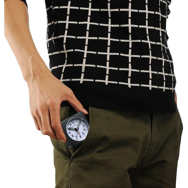 Peakeep Ultra Small, Battery Travel Alarm Clock with Snooze and