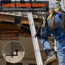 Ladder Stability Anchor, Ultimate Ladder Safety Kit, Ladder Guard Fall Protection Anchor, Anti-Slip Ladders Anchor Clamp Roof with Rack Straps