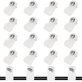 50 Pcs 1/3 Inch White Nylon Screw Mounting R-type Cable Clip Wire Clamp, 8.4mm Cable Clip Wire Clamp for Wire Management, Stainless Steel Screws Included