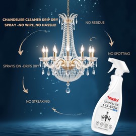 Yadool Chandelier Cleaner Drip Dry Spray No Wipe, Spray Away Dust Remover for Crystal Shiny, Glass, Figurines & Fine Collectibles, Bright, Shine, Spotless & Streak-Free - 16.91 Fl Oz