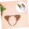 Gatuida 9pcs Leopard Print Cat Ear Headbands Plush Fuzzy Animal