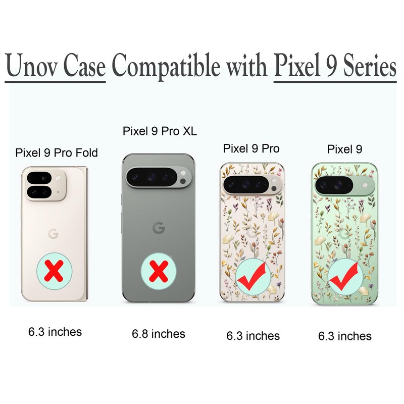 Unov Case Compatible with Pixel 9 Pixel 9 Pro Case