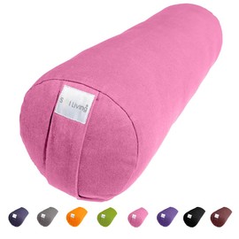 Sol Living Yoga Bolster Pillow for Restorative Yoga Meditation Bolster 100% Cotton Cylindrical Meditation Cushion Firm Yoga Cushion Bolster Washable Cover Body Pillow for Balance Support Asana Poses