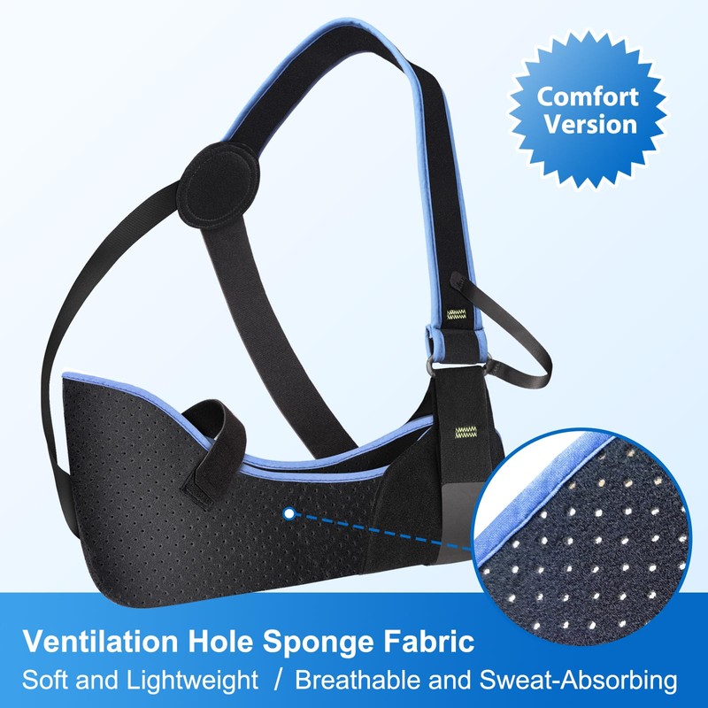 VELPEAU Arm Sling Shoulder Immobilizer- Rotator Cuff Support Brace- Comfortable
