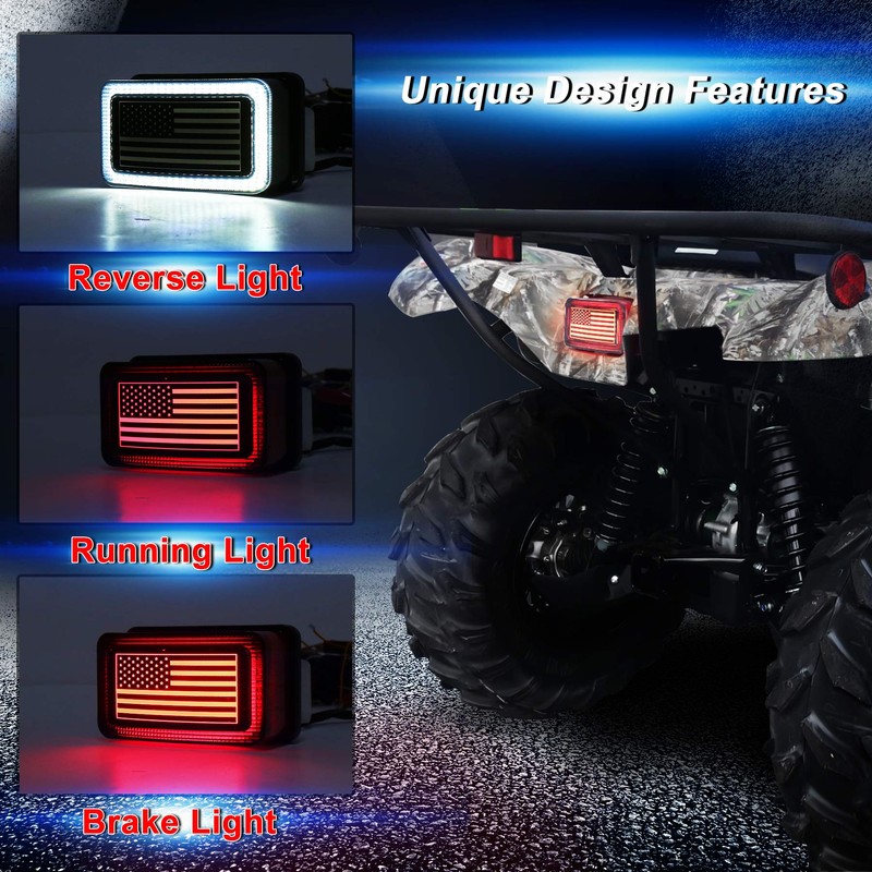 ATV Tail Light LED Smoke Lens with Reverse Brake Light,