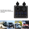 Rocker Switch Panel 4 Gang 12‑24V 5 Pin Blue Light