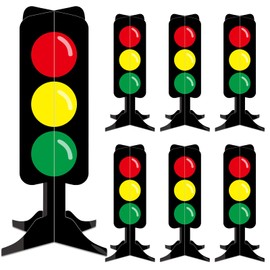 Weekgrat 6 Pcs Traffic Light Racing Car Party Centerpieces 13.8 x 7.1 Inches 3D Cardboard Traffic Light Fast One Birthday Decorations for Racing Theme Birthday Party Photo Props Supplies