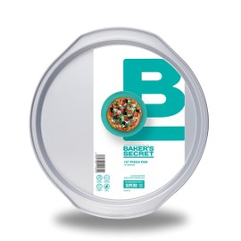 Baker's Secret Nonstick Pizza Pan for Oven 14", Baking Area 12", Aluminized Steel Pizza Baking Pan, 2 Layers Non-stick Coating Easy Release, Dishwasher Safe - The Superb Collection