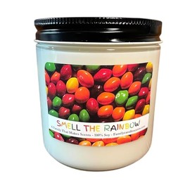 Highly Scented Skittle Candle - Pet Friendly - All Natural - Hand Poured - Choose Your Size. (16 oz)