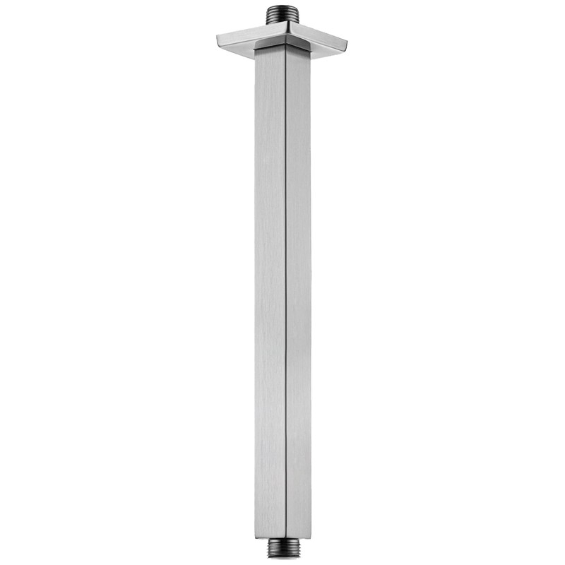 Square 12 Inch Ceiling Mounted Shower Arm With Flange, Straight