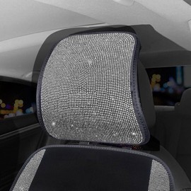 STACTOM 2Pack Bling Car Seat Headrest Cover for Women Girls Full Rhinestone Headrest Universal Fits Most Cars Truck SUV Bling Auto Interior Accessories