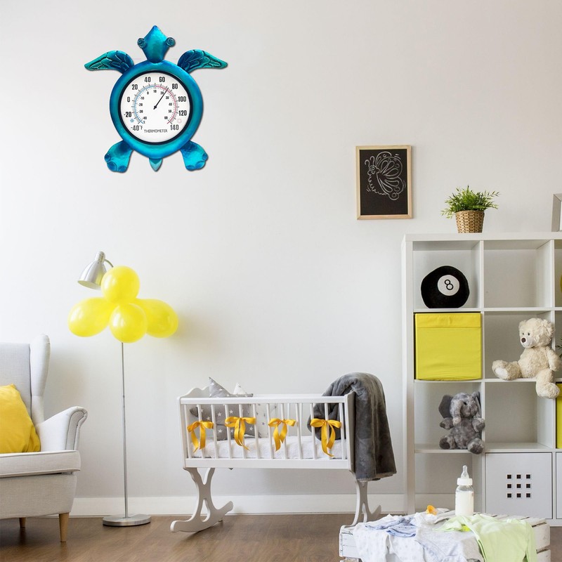 SOTALING Turtle Outdoor Thermometer - Wall Mount Thermometer - Blue