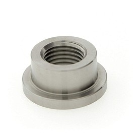 M14 x 1.5 Stainless Steel 304 Female Threaded Stepped Weld Bung Metric Mounting Boss Fitting (OD 7/8") with Top Head (OD 1.1")