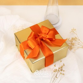 Ribbli Torrid Orange Satin Ribbon Double Faced Satin 1-1/2 Inch x Continuous 50 Yards-Orange Ribbon for Gift Wrapping Crafts Wedding Decoration Bows Bouquet Floral Arrangement