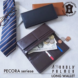 Arnold Palmer APT-3203 Long Wallet, Men's, Sheepskin, Sheepskin Leather, black