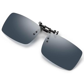 [SOXICK] サングラス 前掛け式 メンズ 運転用サングラス クリップオン 跳ね上げ式 超軽量 昼夜兼用 自転車 釣り 野球 ゴルフ ドライブ 運転用 スポーツ（グレー）