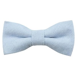 Children's Kids Boys Luxury Cotton Blend Elasticated Bow Tie (Soft Blue) suitable for formalwear, weddings, parties, pageboy outfits