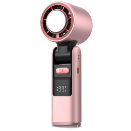 Betherioa Portable Handheld Fan with Cooling Plate, 1-199 Speed Foldable Mini Fan with Stand, Hook & Lanyard, Up to 6H Use for Travel, Office, Home & Outdoor (Pink)